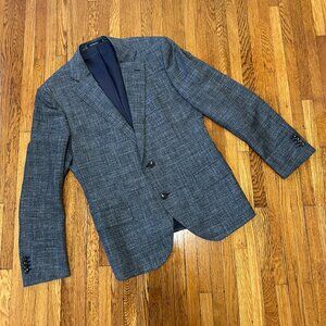 Suitsupply Lazio E.Thomas Mid-Grey Wool/Silk/Linen Blazer & Vest - 44R / EU 54